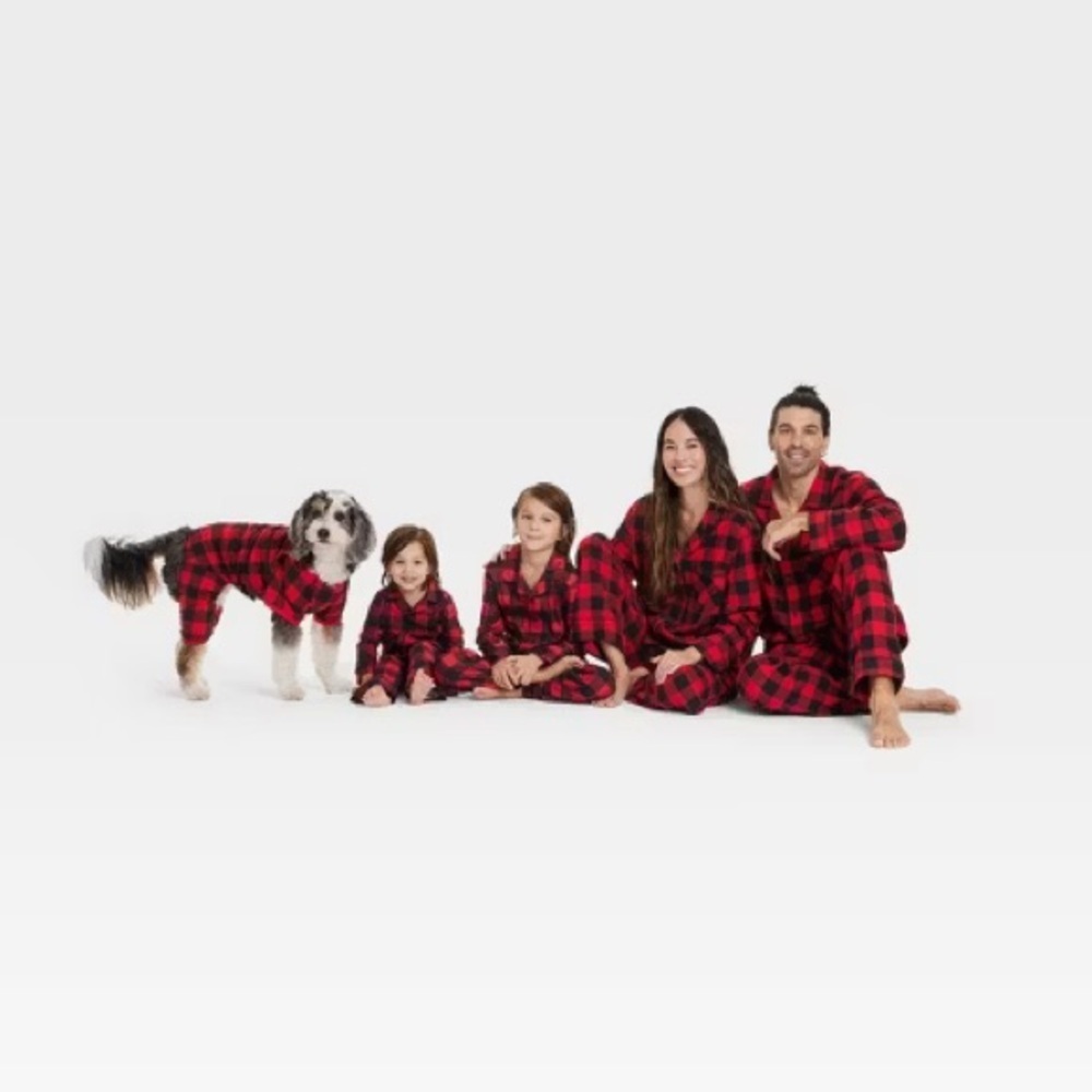 NWT Kids' Buffalo Check Holiday Matching Family Pajama Set - Wondershop™ Red 10 - Picture 7 of 10